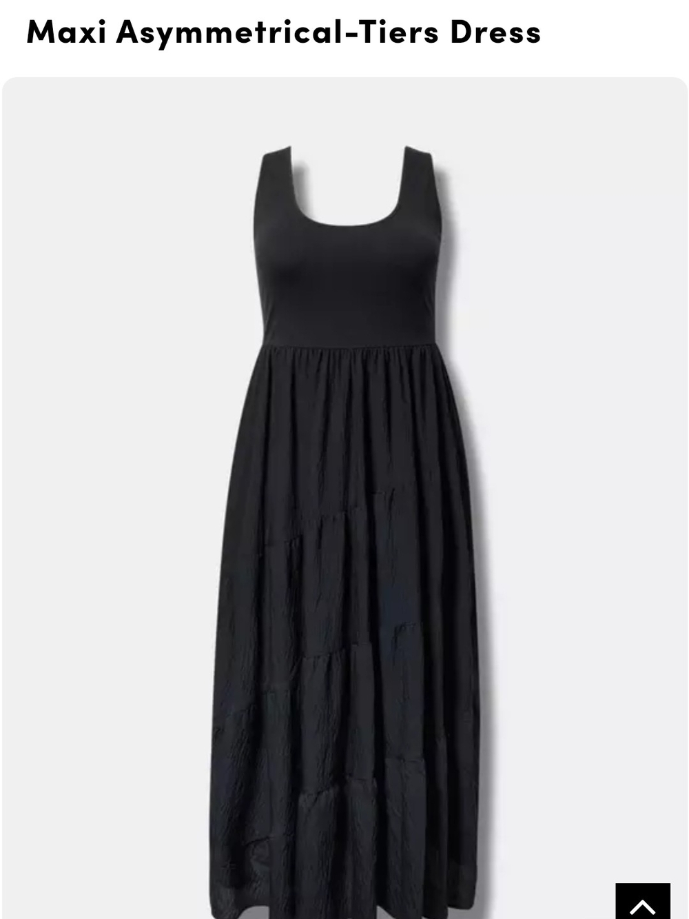 Black Maxi Asymmetrical-Tier Dress - Picture 5 of 5